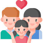 Um casal e uma filha menina